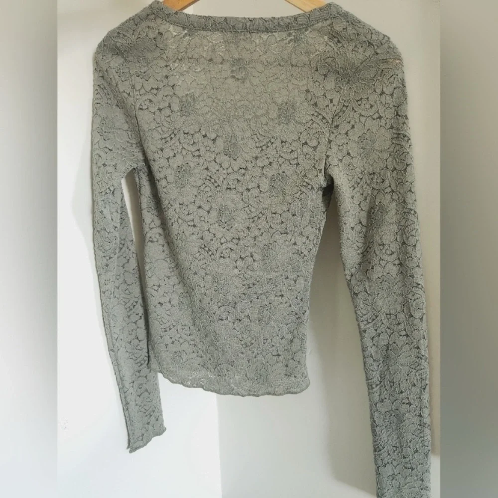 NWOT | Free People | Cloud Ride | Lace | Notch Neck | LS | Sage | XS